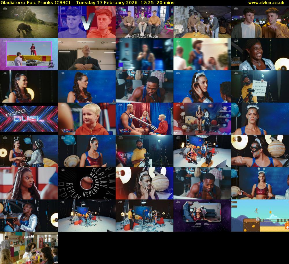 Gladiators: Epic Pranks (CBBC) Tuesday 17 February 2026 12:25 - 12:45