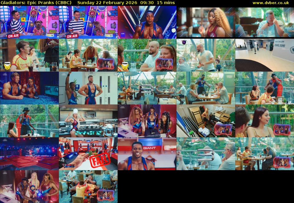 Gladiators: Epic Pranks (CBBC) Sunday 22 February 2026 09:30 - 09:45
