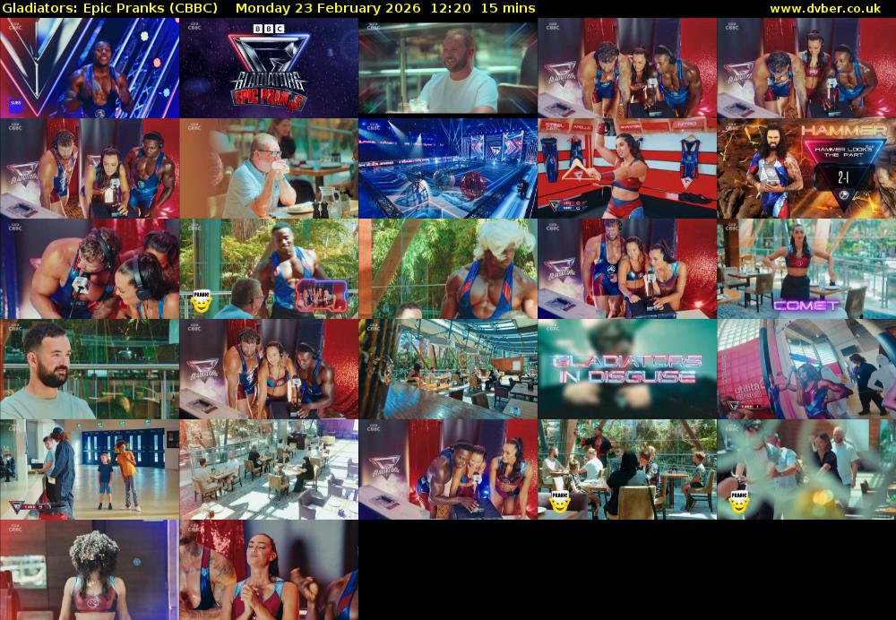 Gladiators: Epic Pranks (CBBC) Monday 23 February 2026 12:20 - 12:35
