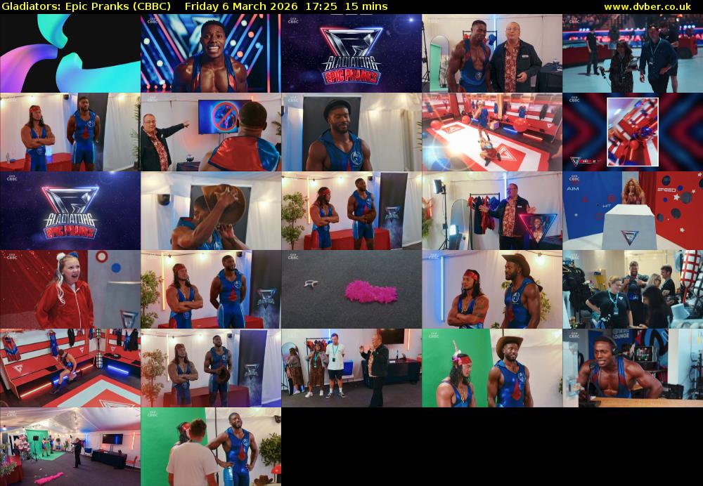 Gladiators: Epic Pranks (CBBC) Friday 6 March 2026 17:25 - 17:40