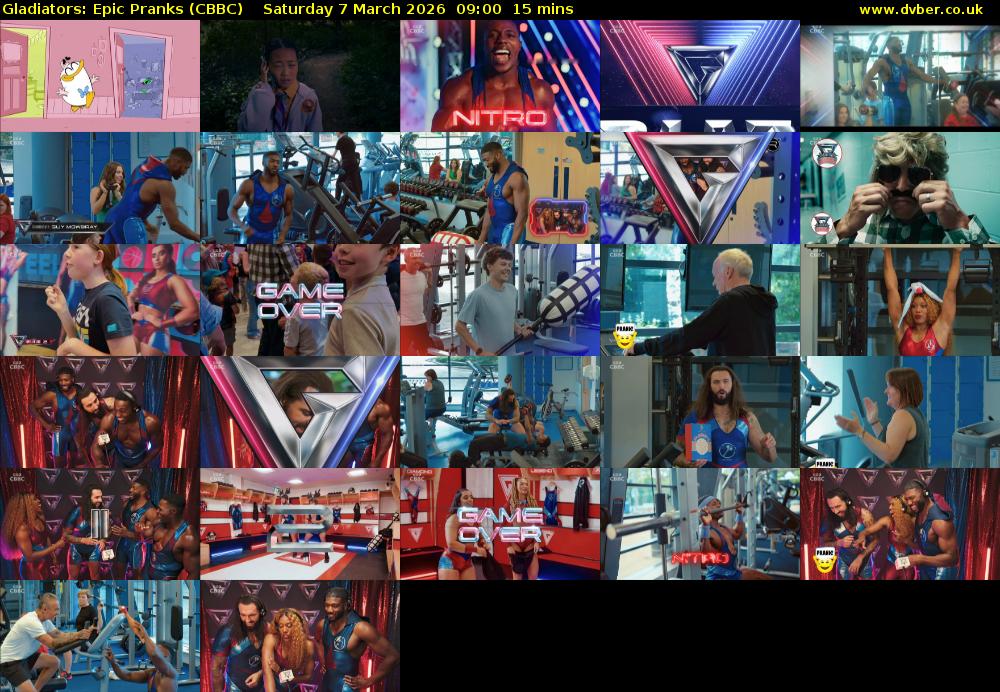 Gladiators: Epic Pranks (CBBC) Saturday 7 March 2026 09:00 - 09:15