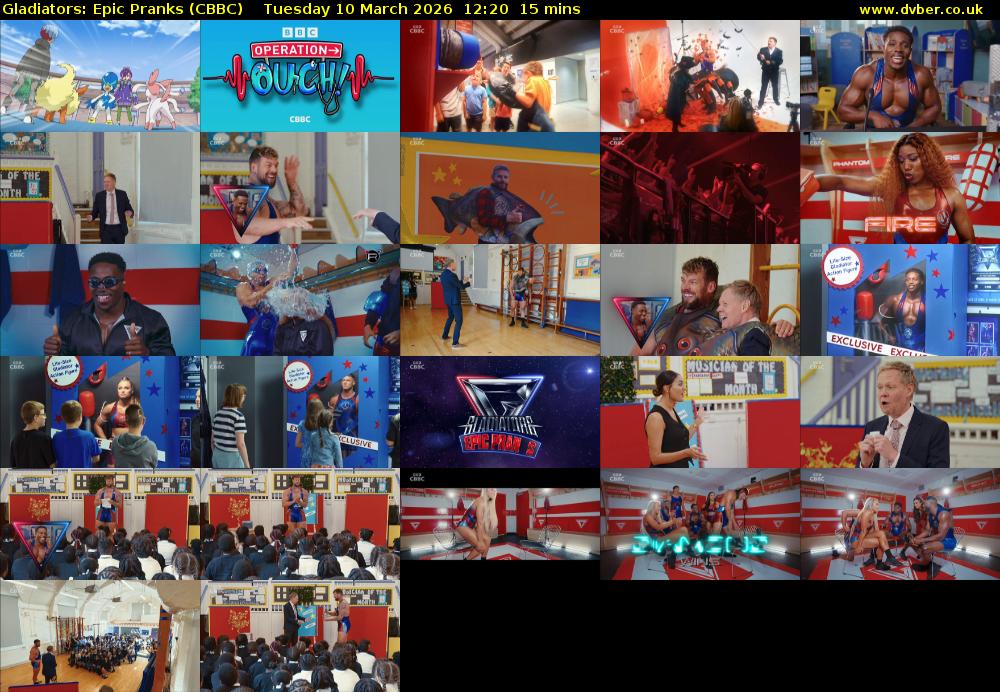 Gladiators: Epic Pranks (CBBC) Tuesday 10 March 2026 12:20 - 12:35