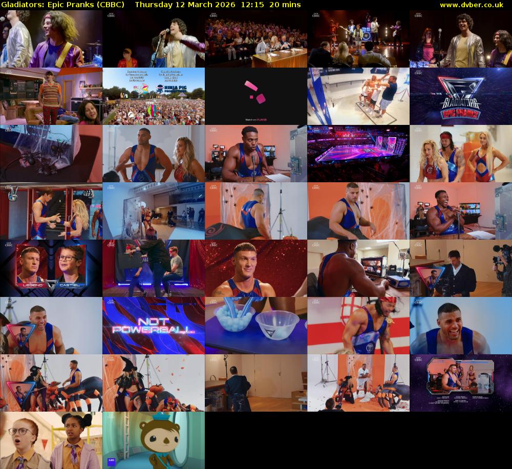 Gladiators: Epic Pranks (CBBC) Thursday 12 March 2026 12:15 - 12:35