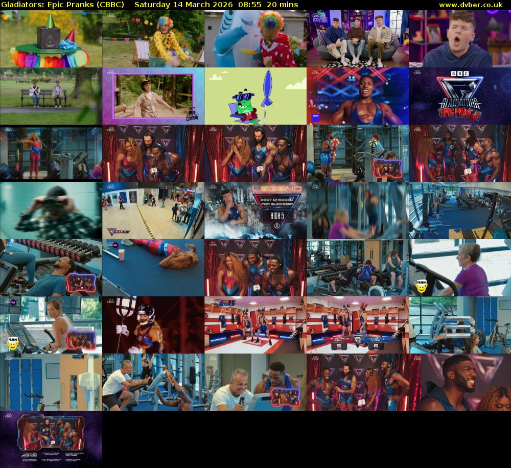 Gladiators: Epic Pranks (CBBC) Saturday 14 March 2026 08:55 - 09:15