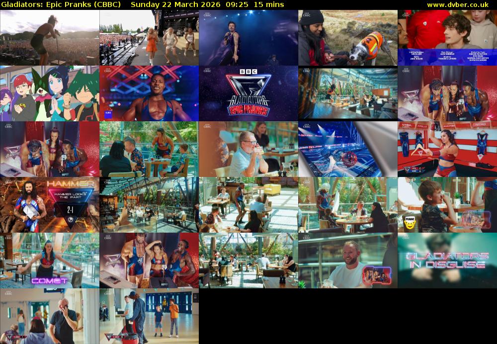 Gladiators: Epic Pranks (CBBC) Sunday 22 March 2026 09:25 - 09:40