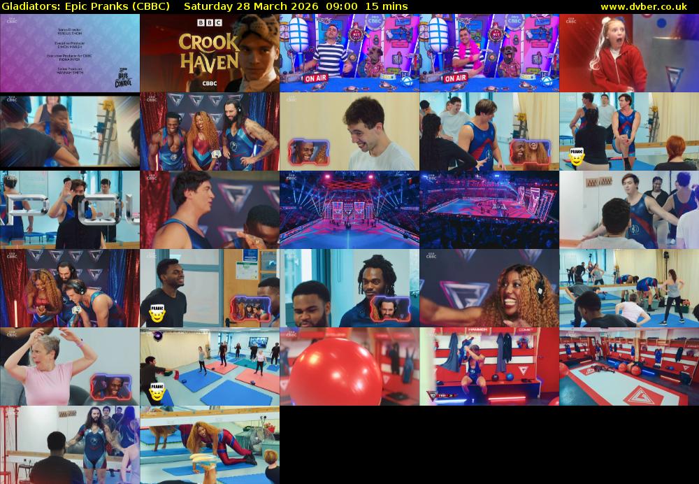 Gladiators: Epic Pranks (CBBC) Saturday 28 March 2026 09:00 - 09:15
