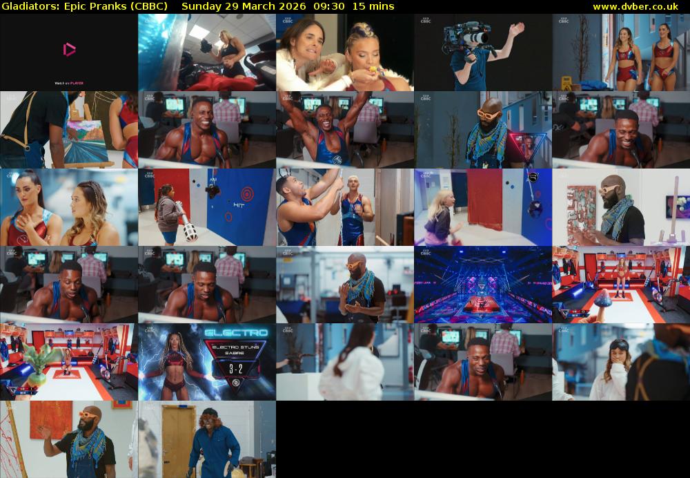 Gladiators: Epic Pranks (CBBC) Sunday 29 March 2026 09:30 - 09:45