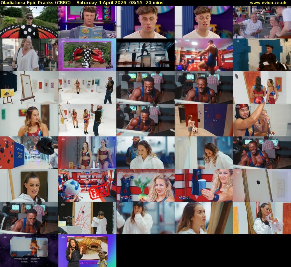 Gladiators: Epic Pranks (CBBC) Saturday 4 April 2026 08:55 - 09:15
