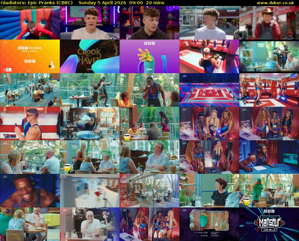 Gladiators: Epic Pranks (CBBC) Sunday 5 April 2026 09:00 - 09:20