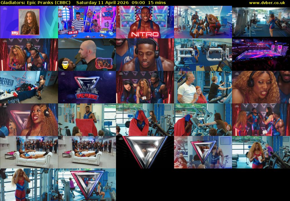Gladiators: Epic Pranks (CBBC) Saturday 11 April 2026 09:00 - 09:15