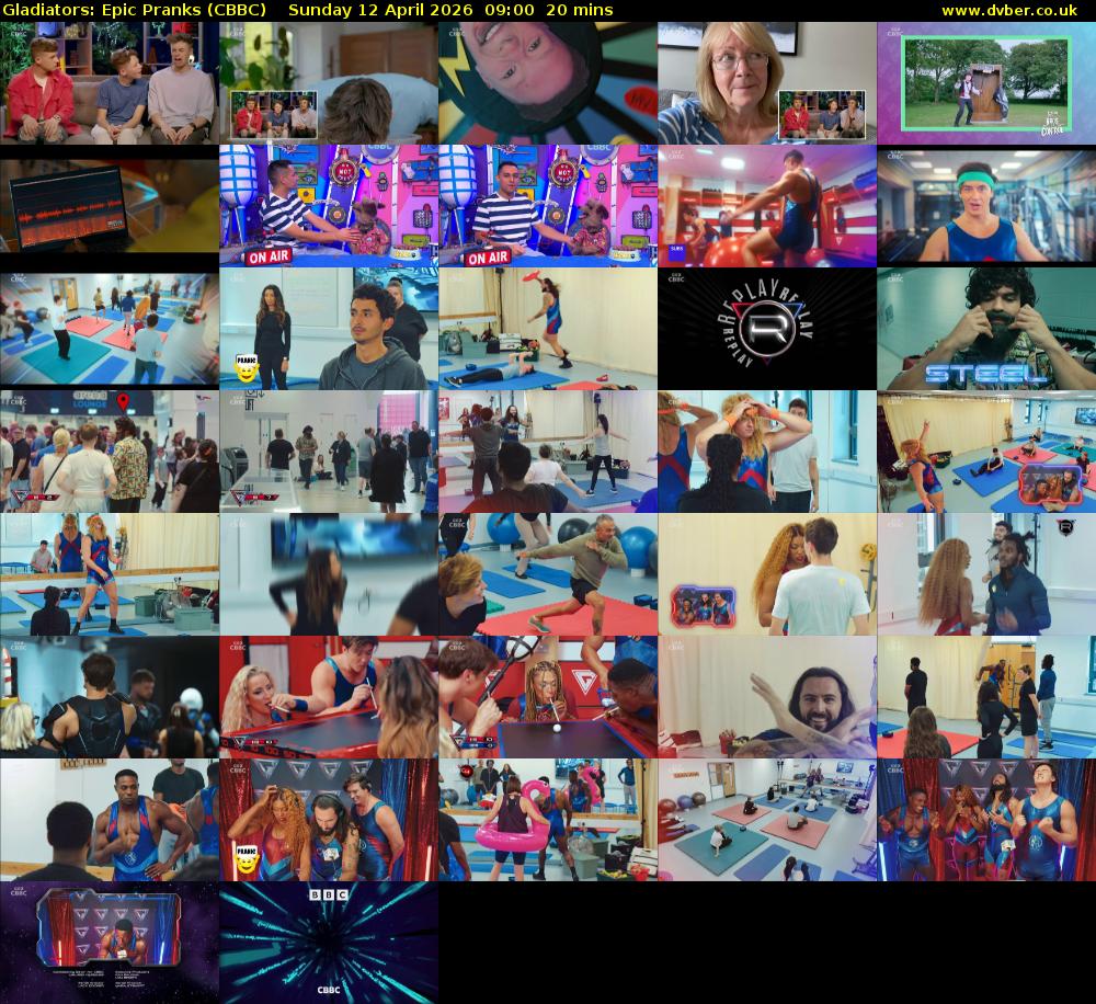Gladiators: Epic Pranks (CBBC) Sunday 12 April 2026 09:00 - 09:20
