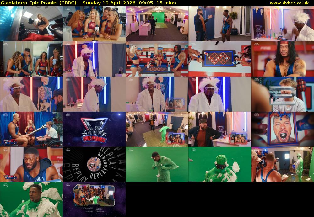 Gladiators: Epic Pranks (CBBC) Sunday 19 April 2026 09:05 - 09:20