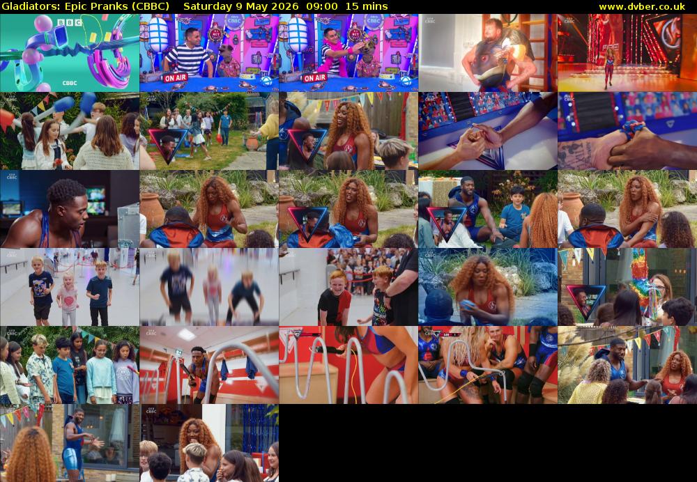 Gladiators: Epic Pranks (CBBC) Saturday 9 May 2026 09:00 - 09:15