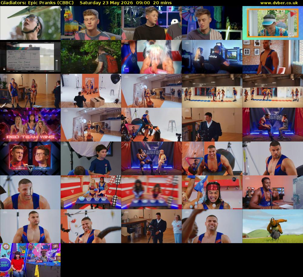 Gladiators: Epic Pranks (CBBC) Saturday 23 May 2026 09:00 - 09:20