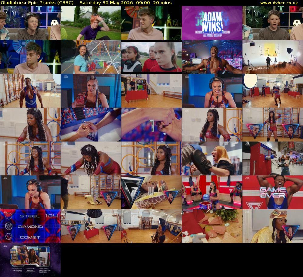 Gladiators: Epic Pranks (CBBC) Saturday 30 May 2026 09:00 - 09:20
