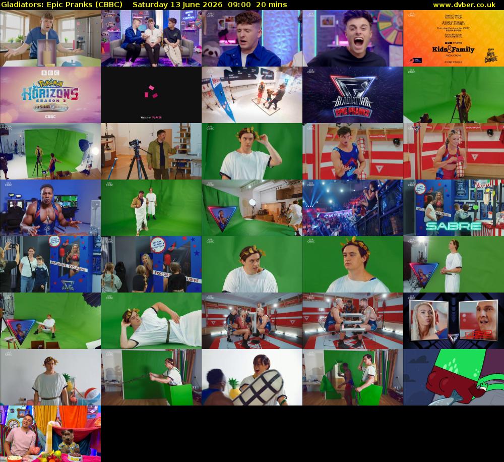 Gladiators: Epic Pranks (CBBC) Saturday 13 June 2026 09:00 - 09:20