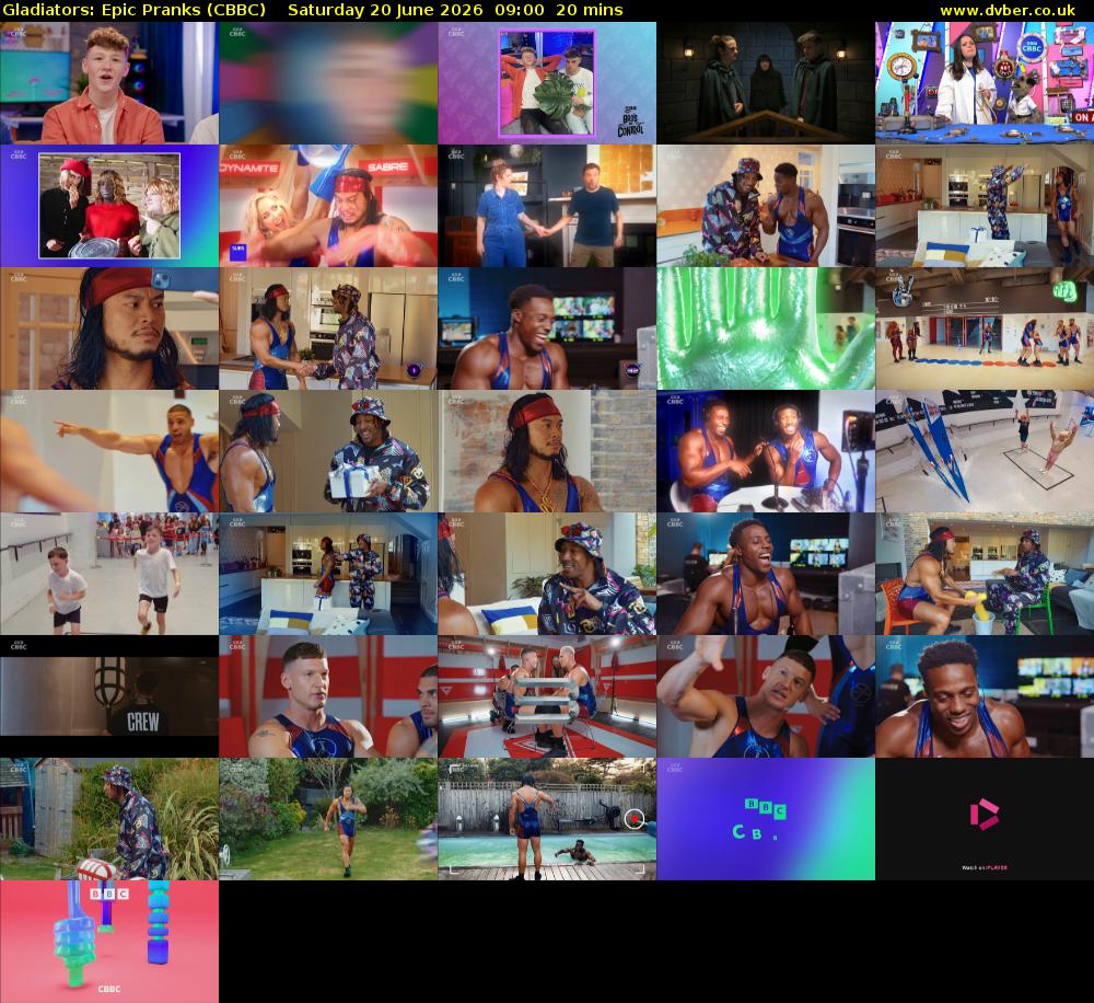 Gladiators: Epic Pranks (CBBC) Saturday 20 June 2026 09:00 - 09:20