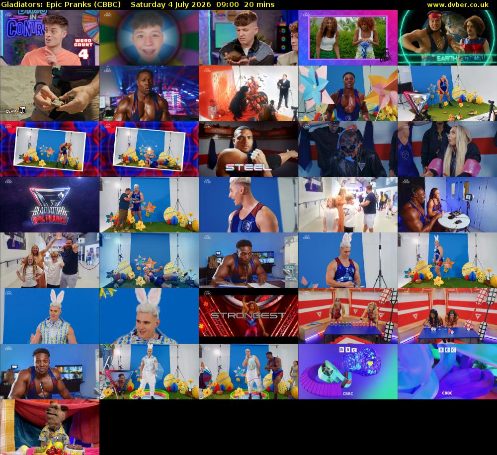 Gladiators: Epic Pranks (CBBC) Saturday 4 July 2026 09:00 - 09:20