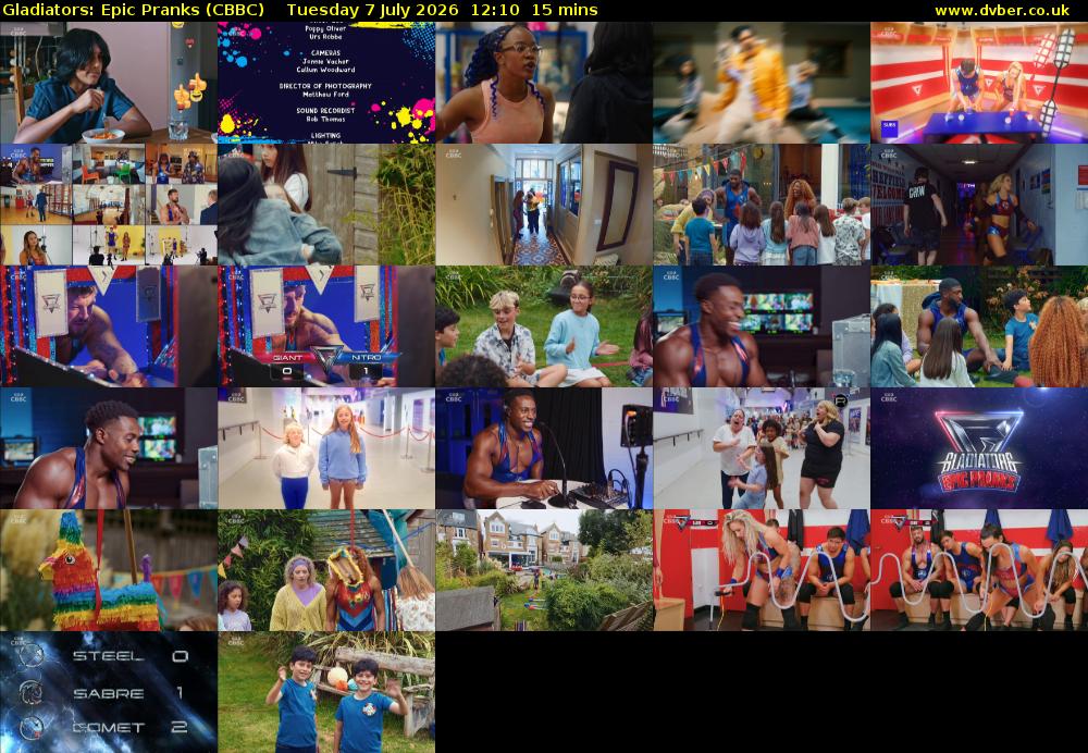 Gladiators: Epic Pranks (CBBC) Tuesday 7 July 2026 12:10 - 12:25