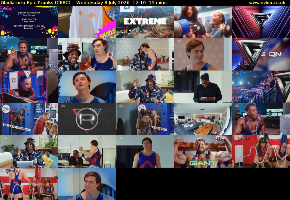 Gladiators: Epic Pranks (CBBC) Wednesday 8 July 2026 12:10 - 12:25