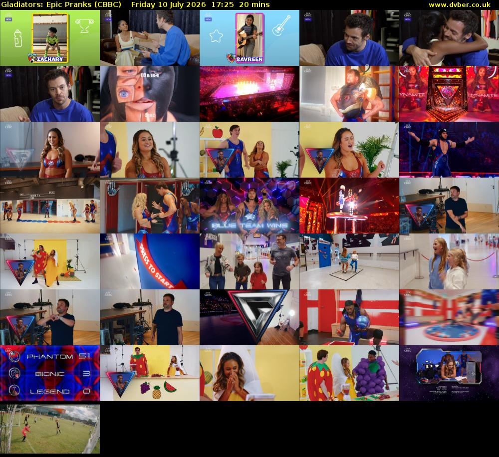 Gladiators: Epic Pranks (CBBC) Friday 10 July 2026 17:25 - 17:45