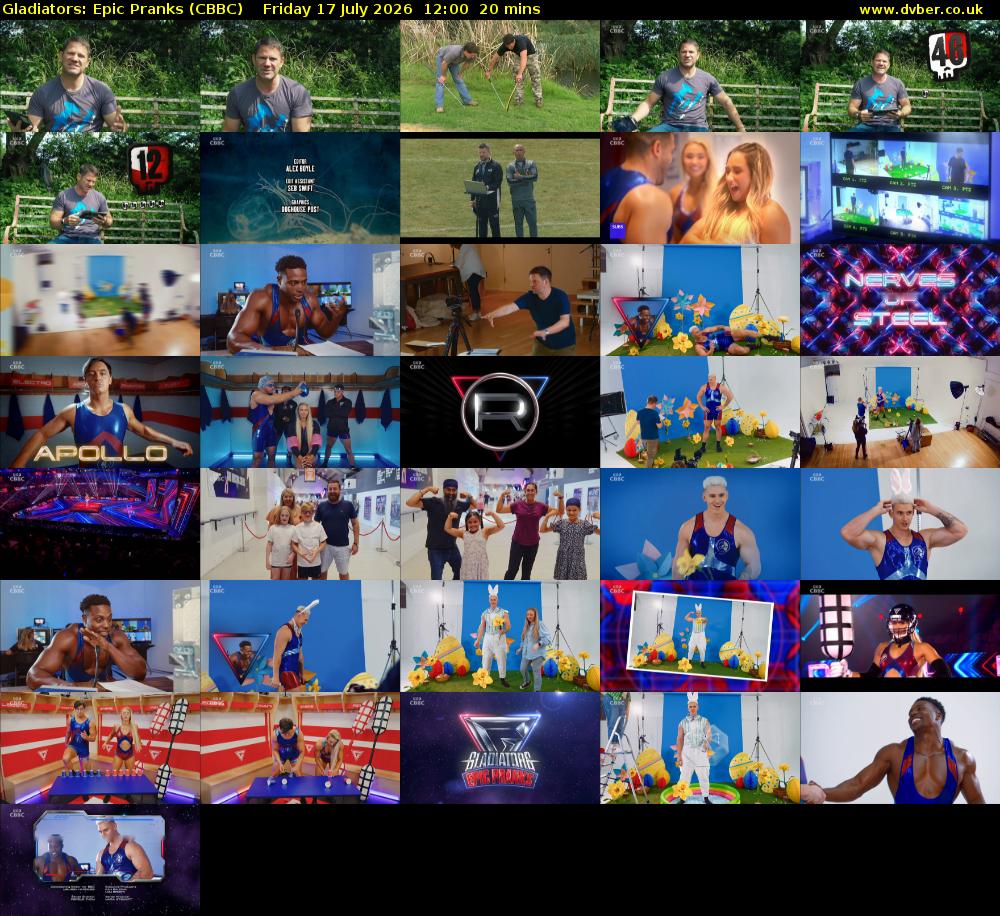 Gladiators: Epic Pranks (CBBC) Friday 17 July 2026 12:00 - 12:20