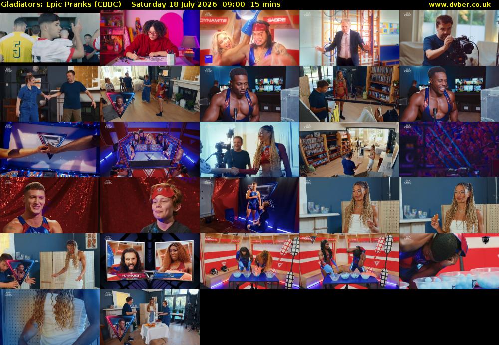 Gladiators: Epic Pranks (CBBC) Saturday 18 July 2026 09:00 - 09:15