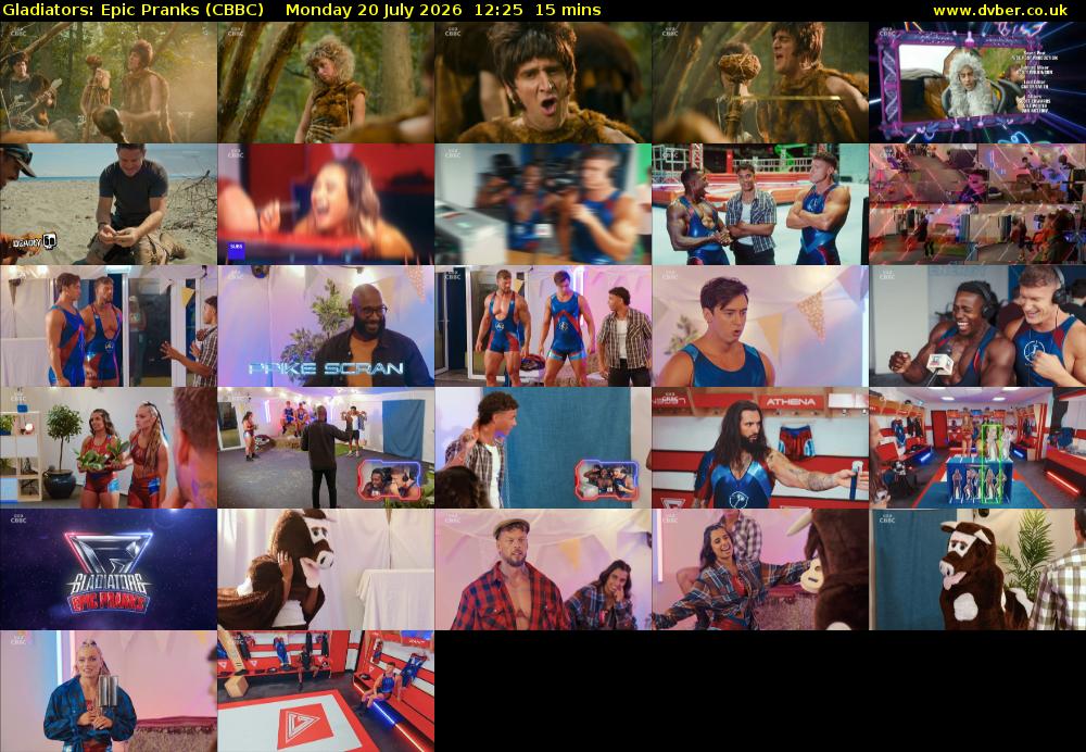 Gladiators: Epic Pranks (CBBC) Monday 20 July 2026 12:25 - 12:40
