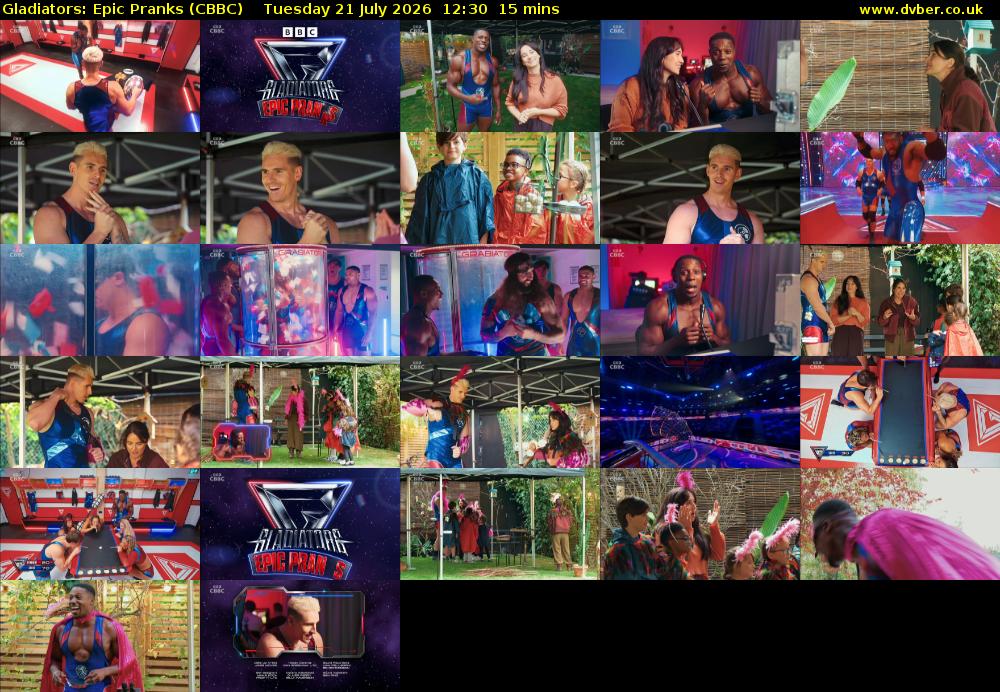 Gladiators: Epic Pranks (CBBC) Tuesday 21 July 2026 12:30 - 12:45