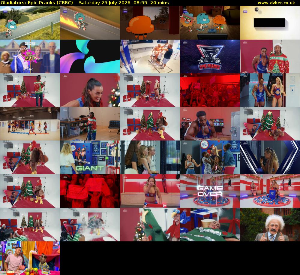 Gladiators: Epic Pranks (CBBC) Saturday 25 July 2026 08:55 - 09:15
