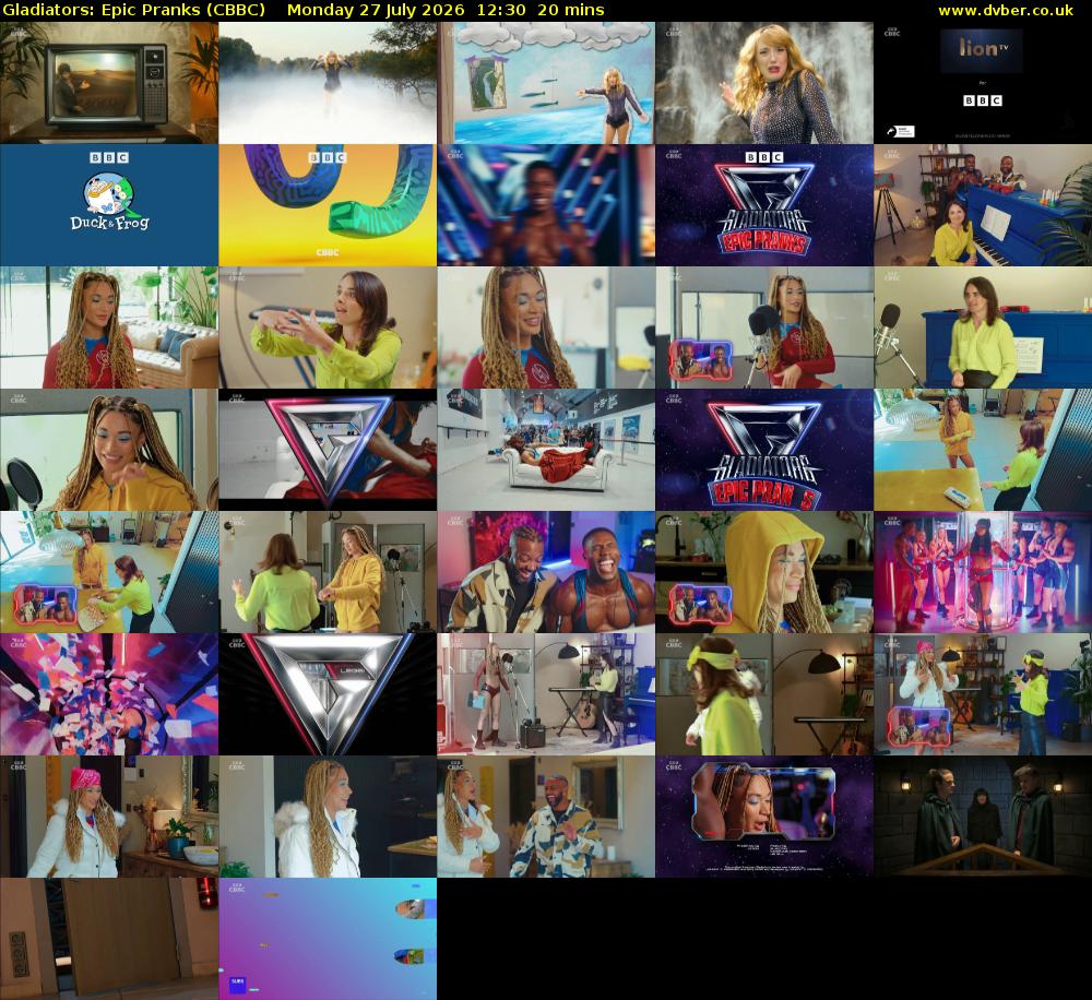 Gladiators: Epic Pranks (CBBC) Monday 27 July 2026 12:30 - 12:50