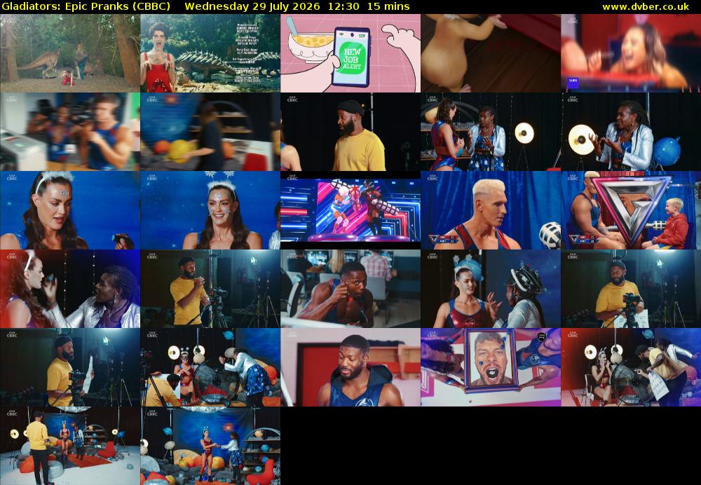 Gladiators: Epic Pranks (CBBC) Wednesday 29 July 2026 12:30 - 12:45