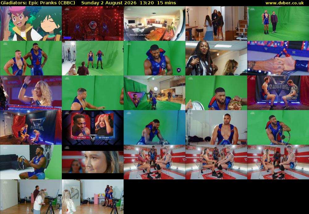 Gladiators: Epic Pranks (CBBC) Sunday 2 August 2026 13:20 - 13:35