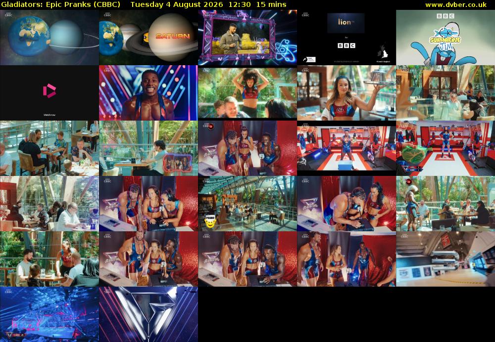 Gladiators: Epic Pranks (CBBC) Tuesday 4 August 2026 12:30 - 12:45