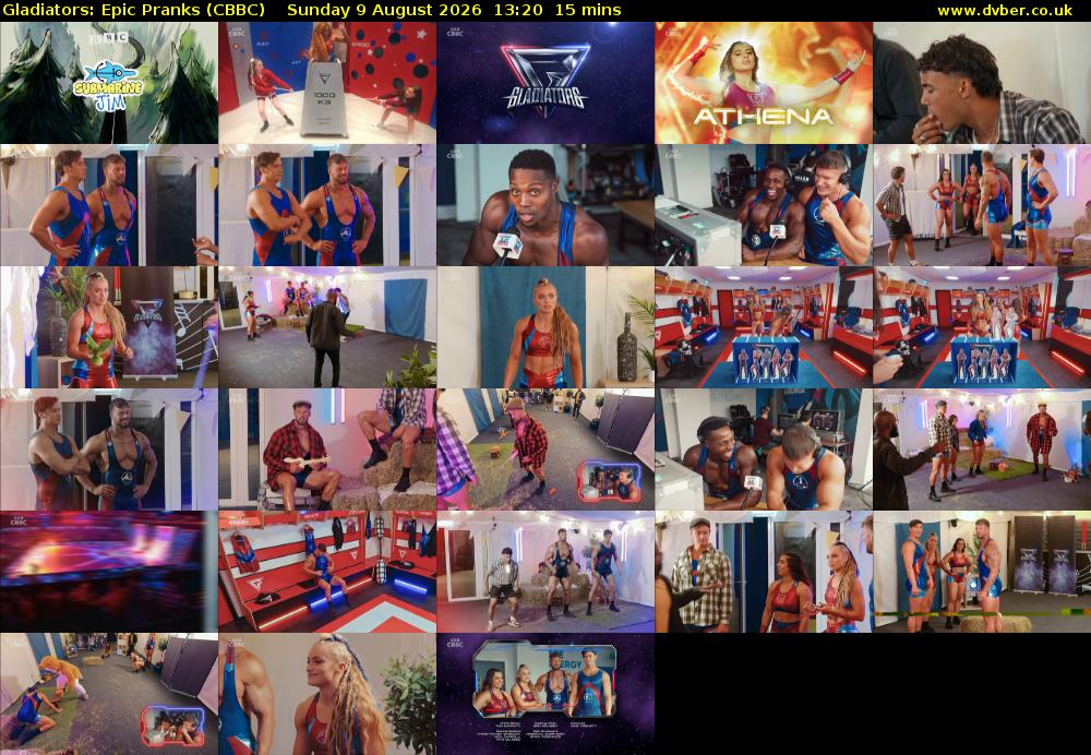 Gladiators: Epic Pranks (CBBC) Sunday 9 August 2026 13:20 - 13:35