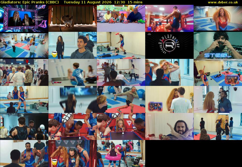 Gladiators: Epic Pranks (CBBC) Tuesday 11 August 2026 12:30 - 12:45