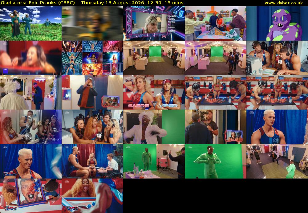 Gladiators: Epic Pranks (CBBC) Thursday 13 August 2026 12:30 - 12:45