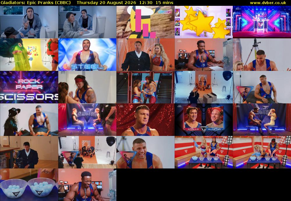 Gladiators: Epic Pranks (CBBC) Thursday 20 August 2026 12:30 - 12:45