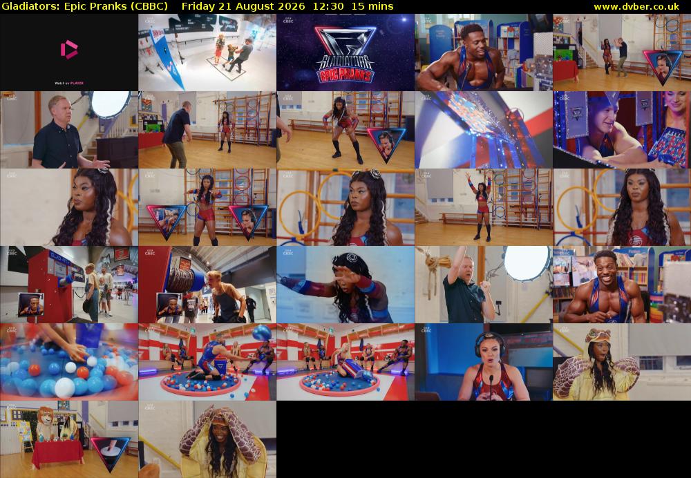 Gladiators: Epic Pranks (CBBC) Friday 21 August 2026 12:30 - 12:45