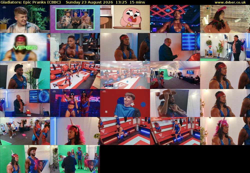 Gladiators: Epic Pranks (CBBC) Sunday 23 August 2026 13:25 - 13:40