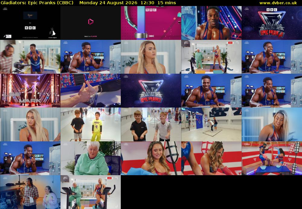 Gladiators: Epic Pranks (CBBC) Monday 24 August 2026 12:30 - 12:45