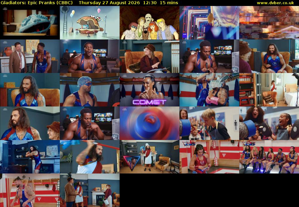 Gladiators: Epic Pranks (CBBC) Thursday 27 August 2026 12:30 - 12:45