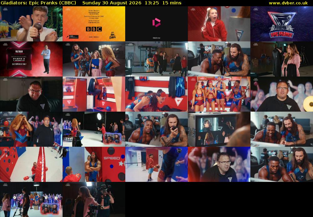 Gladiators: Epic Pranks (CBBC) Sunday 30 August 2026 13:25 - 13:40