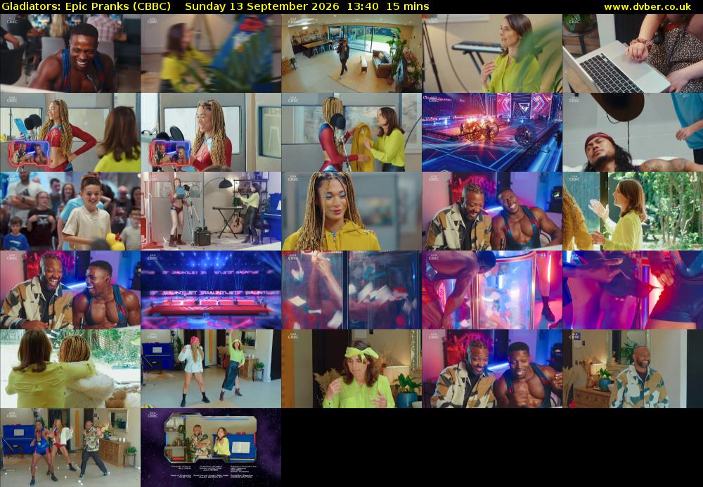 Gladiators: Epic Pranks (CBBC) Sunday 13 September 2026 13:40 - 13:55