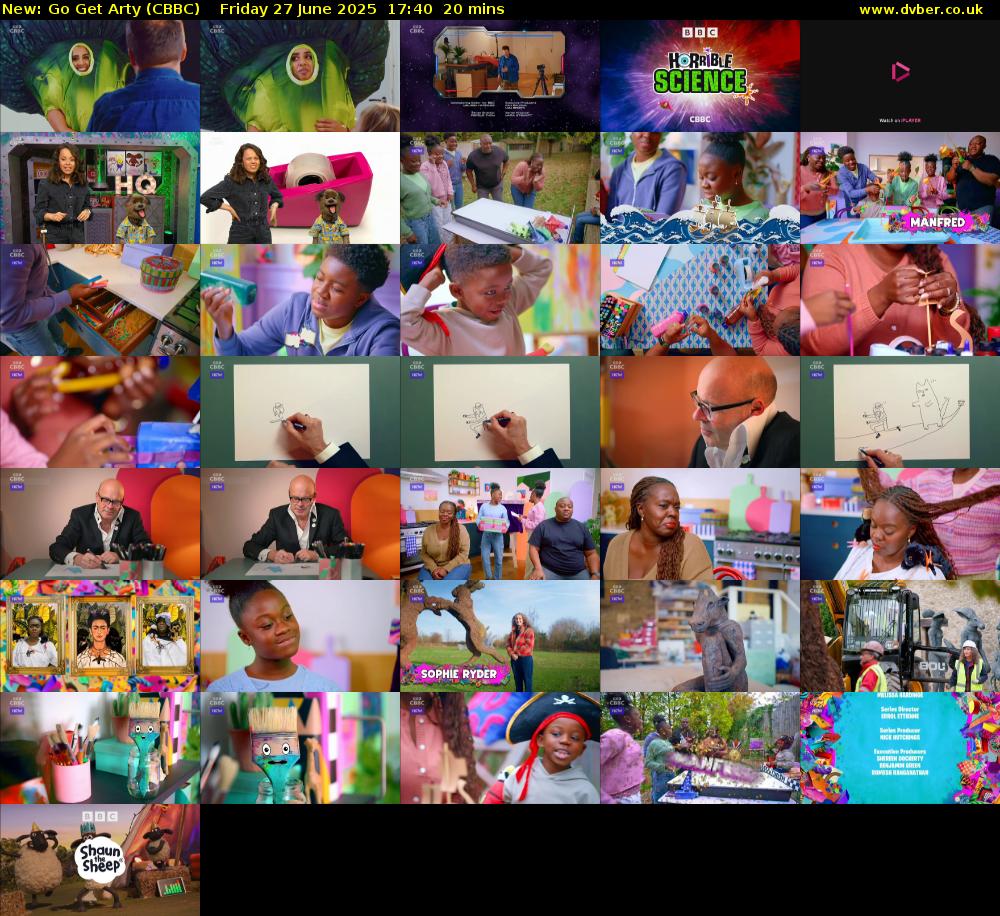 Go Get Arty (CBBC) Friday 27 June 2025 17:40 - 18:00