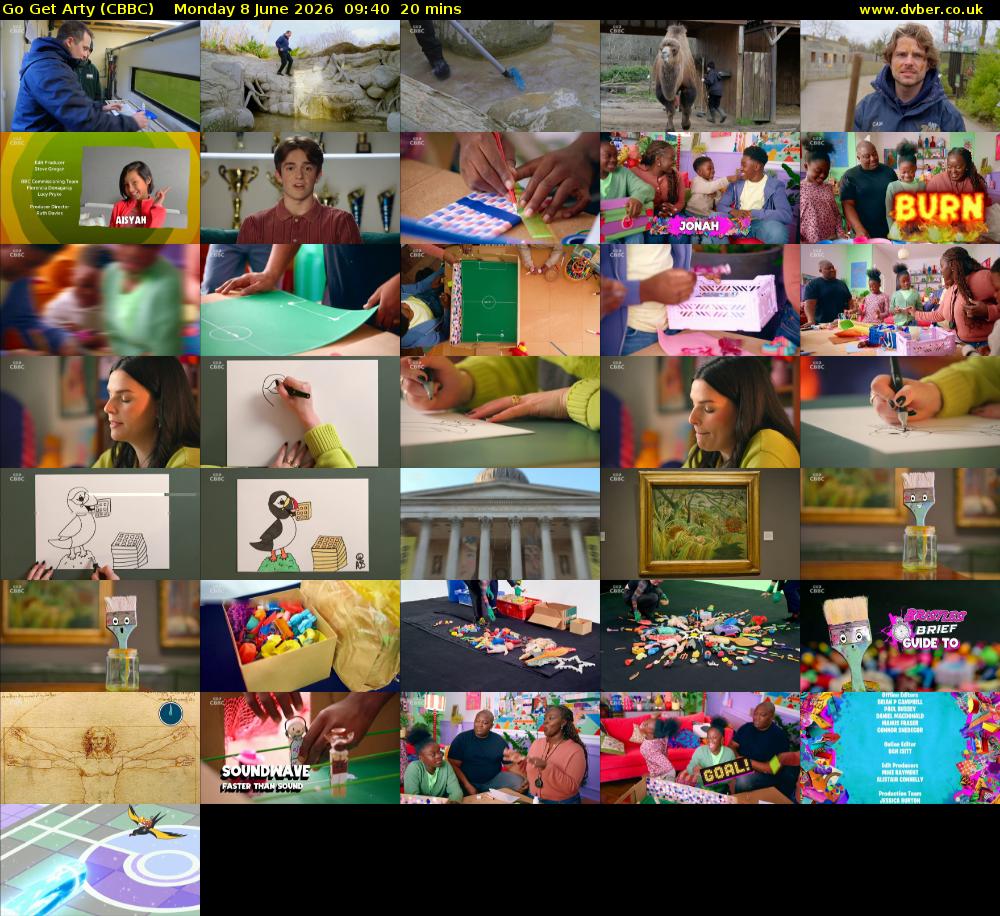 Go Get Arty (CBBC) Monday 8 June 2026 09:40 - 10:00