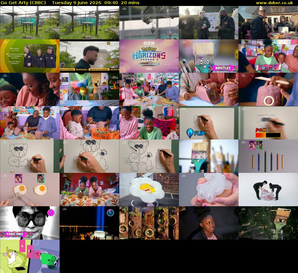 Go Get Arty (CBBC) Tuesday 9 June 2026 09:40 - 10:00