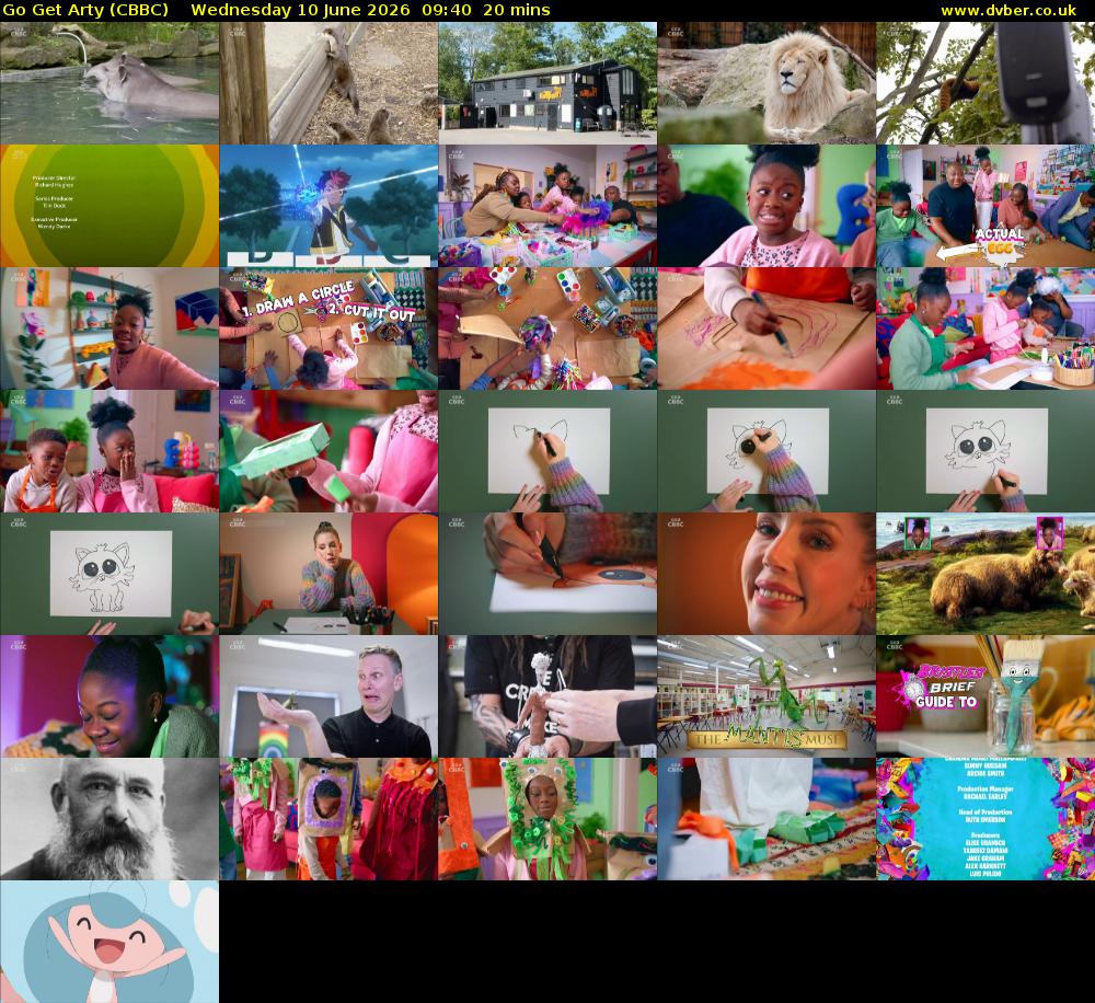 Go Get Arty (CBBC) Wednesday 10 June 2026 09:40 - 10:00