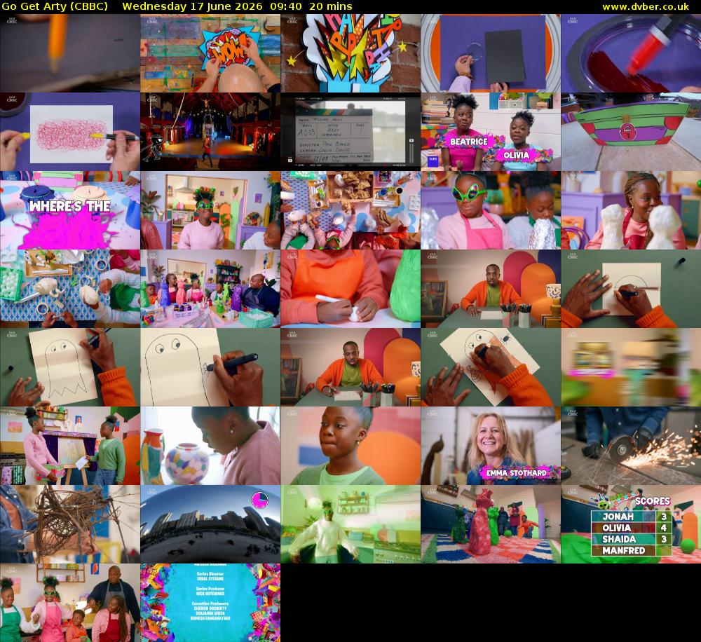 Go Get Arty (CBBC) Wednesday 17 June 2026 09:40 - 10:00