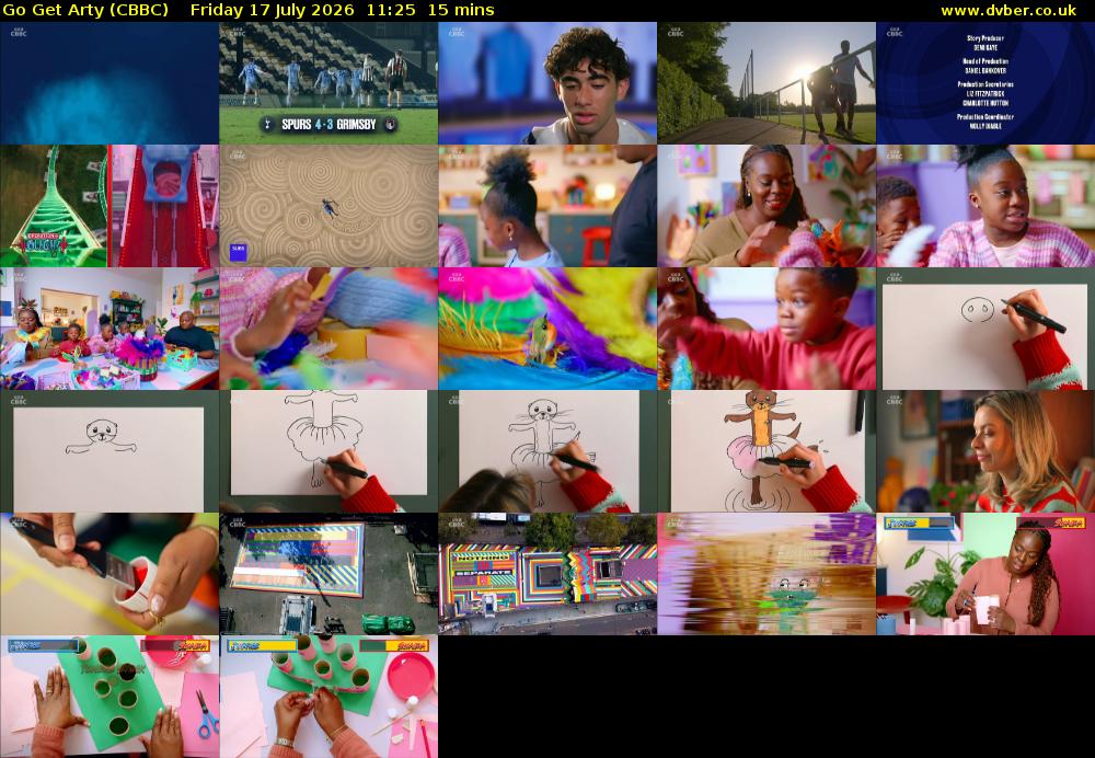 Go Get Arty (CBBC) Friday 17 July 2026 11:25 - 11:40